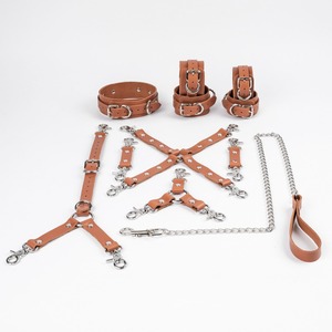 Premium Chrome Tanned Genuine Leather Restraints 11Pcs <b>Kit</b> Wholesale <b>Bondage</b> Fetish Gear Manufacturer RTTS-0030 - Product Image 1