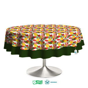Nappe ronde en coton 100% à imprimé floral moderne, tissée, douce, imperméable, résistante à l'huile, décorative, pour la salle à manger et la cuisine - Product Image 6