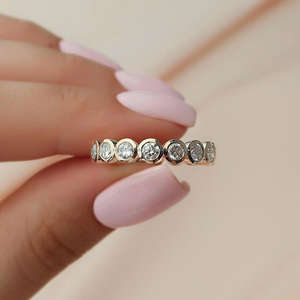 Bagues de mariage en or jaune et blanc 14 carats de style vintage cultivées en laboratoire IGI/GIA, taille marquise, pour les fêtes d'anniversaire - Product Image 2