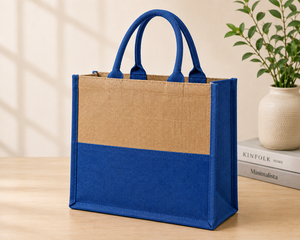 Custom Dual Color Laminated Jute <b>Tote</b> Bag Eco Friendly Reusable Shopping <b>Beach</b> <b>Tote</b> Wedding Carry Bag Premium Burlap Top Handle - Product Image 5