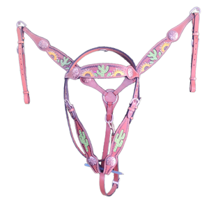 Juego de tachuelas de caballo de alta calidad cuero de vaca cuero genuino logotipo personalizado cuello de pecho occidental y una oreja Headstall estacional - Product Image 1