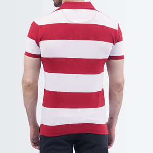 Camiseta de Hombre Roja y Blanca, 100% Algodón, Tejido Transpirable, Manga Corta, Estilo Casual, Corte Regular - Product Image 4