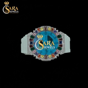 Reloj de Diamantes de Alta Demanda con Esfera de Moissanita VVS, Correa de Goma, Acero Inoxidable, Joyería Premium de Regalo de la India - Product Image 3