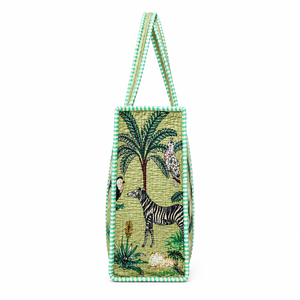 Quilted Jaipuri <b>Tote</b> Bag in Hand Block Print Bohemian Style Beach Bag <b>Zip</b> Closure All Seasons Use Shopping bag Women <b>Tote</b> Bag - Product Image 2