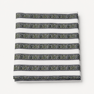 Grey Green Hand Block Printed Cotton Fabric <b>Set</b> With Floral Palm Stripe Motif For Dress <b>Sewing</b> Home Textile Craft Soft - Product Image 2