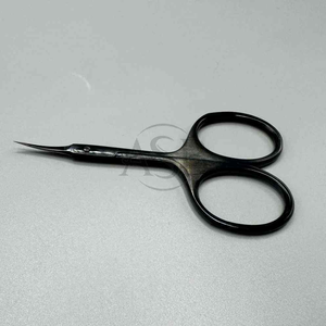 Ciseaux à ongles russes professionnels en acier inoxydable noir, ciseaux à cuticules précis, pointe incurvée et lame extra fine - Product Image 2