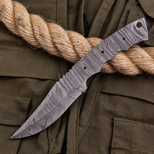 Cuchillo EDC de Caza Ligero y Duradero de Acero de Damasco Multifunción DIY de Venta Caliente con Hoja Fija de Punta Caída Biselada y Espiga Completa - Product Image 1