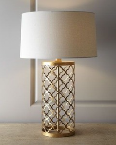 Lampe de table cylindrique décorative en métal doré, ampoules halogènes, éclairage moderne pour la maison, la chambre à coucher, le salon, pour Noël - Product Image 3