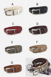 Cinturón de Cuero Trenzado Ajustable con Hebilla de Aleación, Cinturón Casual Tejido para Mujeres y Hombres - Product Image 6