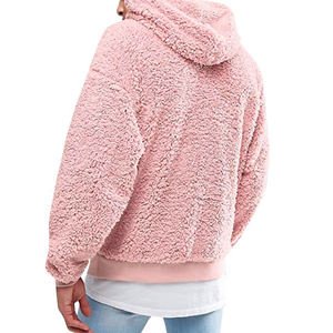 Sudadera con Capucha Rosa para Hombre, Estilo Sherpa, Gruesa, de Forro Polar, para Invierno, Informal y Cálida - Product Image 4