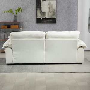 84\" Chenille Deep Seat Recliner Sofa with Memory Foam <b>Small</b> Loveseat and 2 Throw <b>Pillows</b> for Living Room or Apartment - Product Image 6