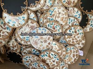 Ensemble de sous-verres en rotin tissé à la main du Vietnam avec incrustation de coquillages Article de décoration fait main pour les acheteurs en vrac Restaurants Hôtels - Product Image 6