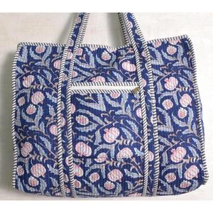 Sac à bandoulière matelassé en coton fleuri, sac fourre-tout fait main indien, sac à main bohème pour femme - Product Image 5