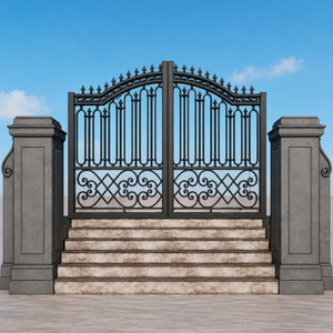 Puertas de Hierro Forjado Ornamentales Personalizadas, Antioxidantes, Diseños de Puertas Metálicas para Exteriores de Villas, para Entrada de Vehículos y Protección de Jardines - Product Image 2