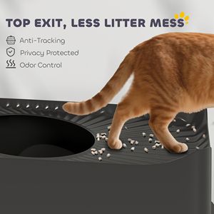 Lettiera per Gatti Extra Large in Acciaio Inossidabile con Coperchio e Base Antiscivolo, Facile da Pulire, Materiale ABS, Peso 1kg - Product Image 6