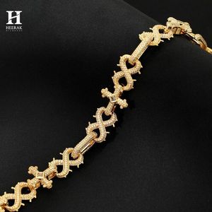 Luxury Unisex Cross & <b>Infinity</b> Link <b>Bracelet</b> - Premium Lab Grown Diamond Iced Out Jewelry Hip Hop Jewelry - Product Image 6