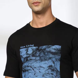 New Arrival Custom Men Screen Printed T-Shirts Comfortable Breathable Quick Dry O-Neck Collar 100% Cotton Men's T- Shirt - Product Image 3