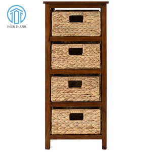 Modern Home Decor Wholesale Black Frame Storage <b>Cabinet</b> Seagrass Wicker Drawers <b>Tall</b> Organizer <b>for</b> Bedroom <b>Living</b> <b>Room</b> - Product Image 1
