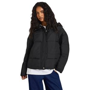 Veste d'hiver matelassée pour femme en toile tricotée personnalisée, respirante, pour l'extérieur, avec capuche - Product Image 1