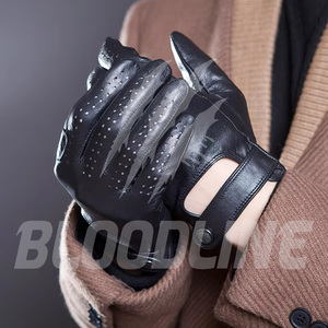 Guantes de cuero negro sin forro, térmicos, estilo liso, para uso diario en invierno - Product Image 5