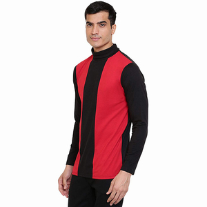 TRENDION APPARELS Pull à col roulé en tricot pour homme sur mesure, fabricant direct d'usine, pull à col roulé avec design à empiècements - Product Image 3