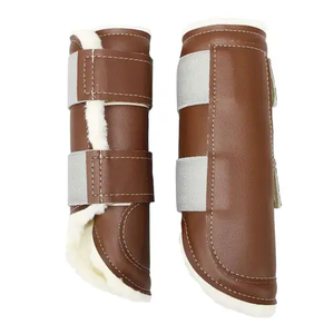 Botas de Protección para Caballos en Neopreno Marrón, Protección para las Patas, Equipo Veterinario Equino, Herraduras Transpirables - Product Image 2
