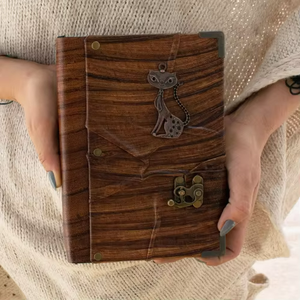 Handmade Cat <b>Leather</b> Hardcover Journal Vintage Brown Writing <b>Diary</b> Blank Thermal Binding Gift Notebook Lover - Product Image 2