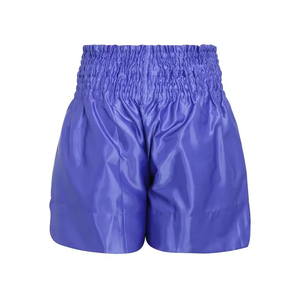 Purple Boxing <b>Shorts</b> Unisex Loose Fit Stretch Polyester High Waist With Yellow <b>Patch</b> Back - Product Image 2