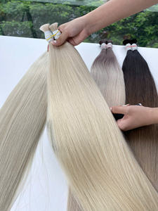 Extensions de cheveux vierges vietnamiennes droites naturelles de qualité supérieure Cheveux en vrac doublement étirés de couleur claire Cheveux blanchis chimiquement - Product Image 5