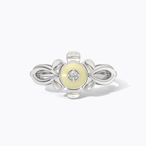 Anillo de Acero Inoxidable con Flor, Diamante y Piedras Preciosas para Mujer |   Anillo Floral con Diamante Natural FG-SI |   Elegante Regalo de Joyería para el Día a Día - Product Image 2