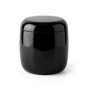 Matte Black Marble Adult Cremation Urn Polished Stone <b>Box</b> Human Ashes <b>Memorial</b> <b>Keepsake</b> Minimalist Design - Product Image 1