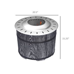 Portable 20\" Barrel Style Fire Pit Smokeless Wood Burning Fireplace Fireproof <b>Mat</b> Magnesium Oxide Low Smoke for <b>Camping</b> - Product Image 3