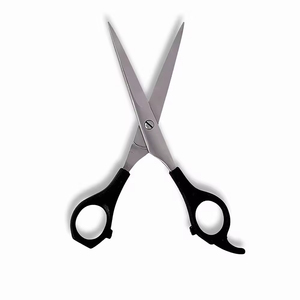 Ciseaux de barbier professionnels de qualité supérieure pour la coupe de cheveux, en acier inoxydable, à bord rasoir, avec manche en plastique, tranchants et droits - Product Image 1