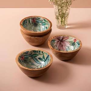 Tazón de madera ecológico de alta calidad, hecho de madera maciza, duradero y reutilizable para cocina, comedor y uso doméstico, procedente de la India. - Product Image 1