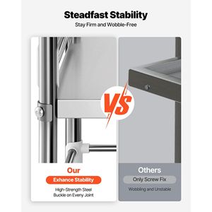 3-Tier Stainless Steel Heavy Duty Mobile Service <b>Storage</b> Cart Lockable <b>Wheels</b> Medical Serving <b>Trolley</b> for Hospital Cart Cart - Product Image 3