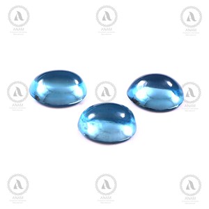Topacio azul suizo natural ovalado de 10*7 mm, cabujón, topacio suelto de alta calidad, color azul, para la fabricación de joyas, piedra preciosa pulida. - Product Image 2