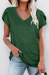 Haut d'été en polyester tricoté à manches courtes avec dentelle, imprimé style européen et américain pour femme - Product Image 3