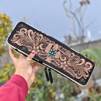 Étui de voyage en cuir repoussé résistant à la chaleur, parfait pour organiser les outils capillaires
