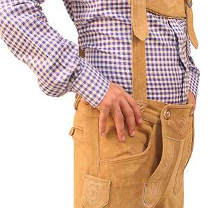 Costume Lederhosen pour homme avec logo personnalisé, tenue bavaroise authentique pour l'Oktoberfest, cuir véritable avec fabrication OEM professionnelle - Product Image 3