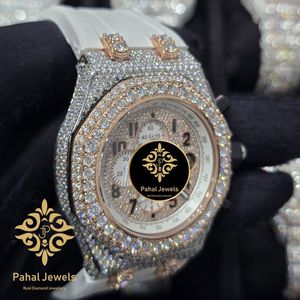 Montre chronographe à quartz pour homme Pahal Jewels Luxury, sertie de diamants, avec cristal saphir, bracelet en acier inoxydable, boîtier rond de 46 mm - Product Image 4