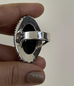 แหวนโอปอลแบล็คออนิกซ์เงินแท้ 925 แหวนพลอยสำหรับทุกเพศ ผู้จำหน่ายขายส่ง - Product Image 3