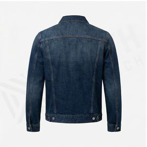 Chaqueta vaquera de manga larga ajustada para hombre, abrigo vaquero negro de algodón lavado Vintage de alta calidad, abrigo de invierno - Product Image 3