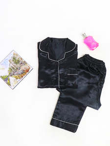 Combinaison de nuit d'été pour femmes, noire, unie, 100% polyester, motif fruits - Product Image 5