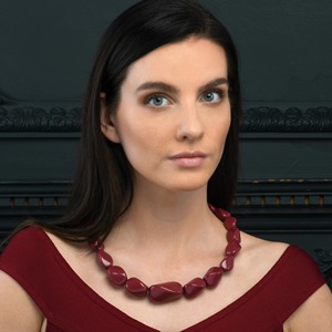 Lightweight Resin <b>Beaded</b> <b>Necklace</b> with Geometric Design Hand-made Fashion Jewelry for Daily Use Casual Looks & Gifting - Product Image 3