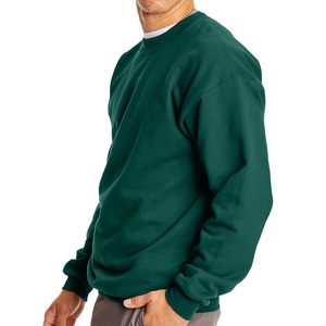 เสื้อสเวตเชิ้ตคอกลมสีเขียวสำหรับผู้ชาย ทรงปกติ สีพื้น ผ้าถักลำลอง 100% ผ้าฝ้าย น้ำหนัก 280 กรัม เป็นมิตรกับสิ่งแวดล้อม เหมาะสำหรับใส่ในฤดูหนาว ด้านหน้า - Product Image 4