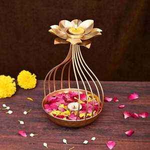 Portavelas de Metal con Base de Cuenco Urli para Decoración de Diwali, Soporte Decorativo para Velas Flotantes para Mesa del Hogar - Product Image 2