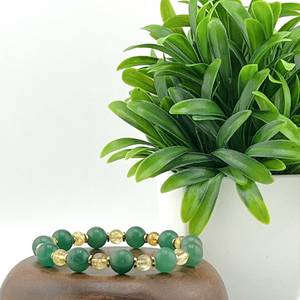 Pulsera de Resina con Cuentas de Aura Esmeralda, Joyería Elástica Hecha a Mano, Artesanía Elegante de Resina, Regalo para Mujer - Product Image 5