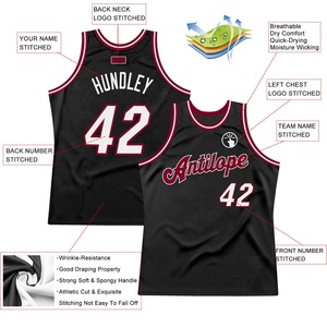 Maillot de basket personnalisé noir en mesh avec nom et numéro, débardeur uniforme d'équipe pour l'entraînement sportif - Product Image 2