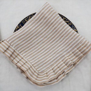 Classic Check 100% Linen Luxury Napkin Machine Washable <b>Round</b> Handmade Eco-Friendly Organic 45x45cm Home Use <b>Table</b> Decoration - Product Image 2