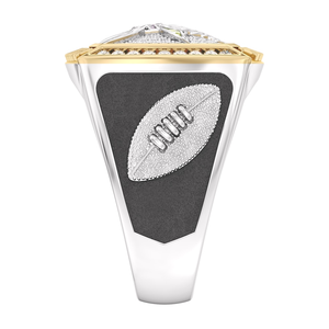 Anillo de Diamantes de Oro de 18K de los Minnesota Vikings con Engaste Pavé en Forma de Escudo, Joyería de Lujo para Hombre - Product Image 3